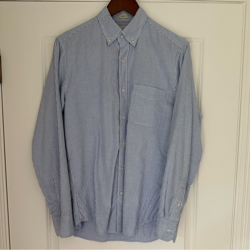 J. Crew Men’s University Stripe Oxford Shirt Slim Size Small